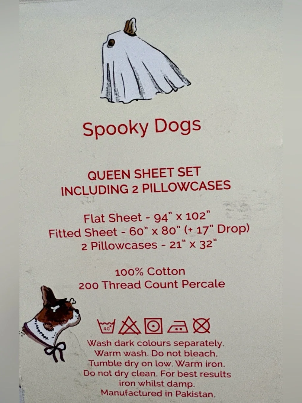 CATH KIDSON LONDON➕NWT Spooky Dogs Cotton Sheet Set